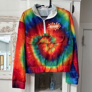 Nickelodeon Tie-Dye Pullover Windbreaker Jacket Size S